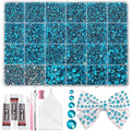 20000Pcs Peacock Blue Flatback Jelly Resin Rhinestones for Bedazzling, Mix Sizes Crystal Rhinestones Gems, Blue Gems Bedazzling for Crafting for DIY Face Makeup Crafts Tumblers