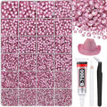 25000Pcs Dark Pink Rhinestones for Bedazzling with B7000 Jewelry Glue, Non Hotfix Flatback Gems, Crystal Resin Rhinestones for Crafting Crafts Clothing Tumblers Mugs Shoes Fabric Decor Nail Art