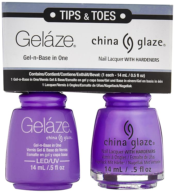 China Glaze Gelaze Tips and Toes Nail Polish, That's Shore Bright, 2 Count