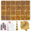 20000Pcs Yellow Gold Flatback Jelly Resin Rhinestones for Bedazzling, Mix Sizes Crystal Rhinestones Gems, Yellow Gold Gems Bedazzling for Crafting, Flatback Rhinestone for DIY Face Makeup Crafts