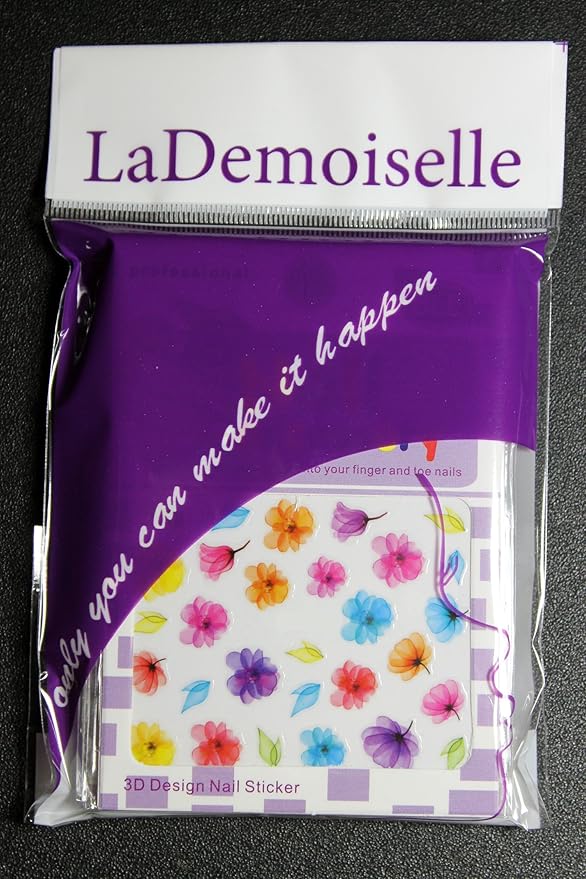 Nail Art 3D Stickers ♥ Colorful Flower Collection of 10 Decals /EE-I/