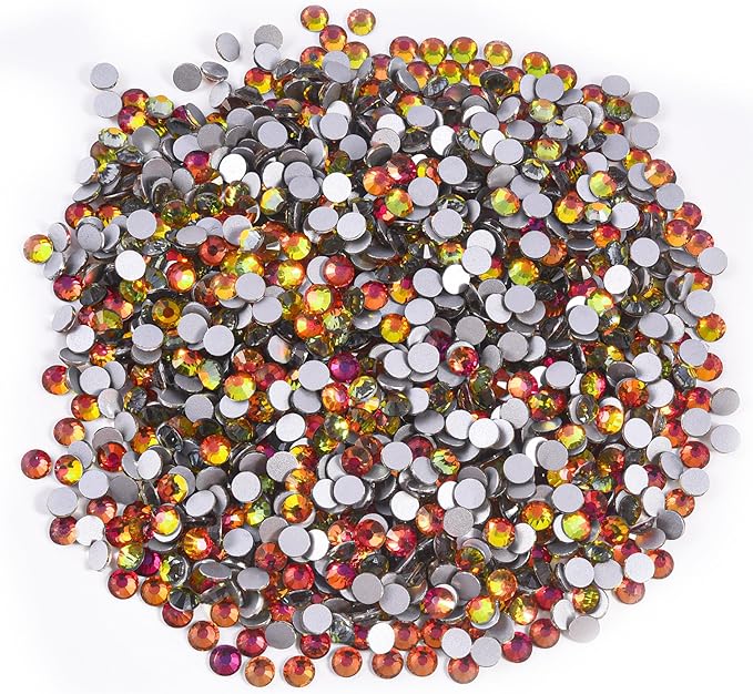 Blinginbox Glass Flatback Rhinestones Crystal Round Gems,Red Volcanic,SS30/288pcs,6.4-6.6mm