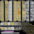 5 Boxes Gold Silver 3D Metal Punk Studs Star Moon Heart Triangle Ring Square Rivet Gems Nail Art Jewels and 4 Sheets Nail Stickers with a Curved Tweezers and a Nail Brush (Gold & Silver)