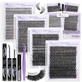 Lash Extension Kit 960Pcs D Curl Individual Lashes Kit Includes 4 styles of Lash Bond and Seal Remover and Tweezers (10-18MM-30+40+60+80D)