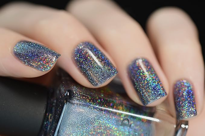 ILNP Maiden Lane - Charcoal Grey Ultra Holographic Nail Polish