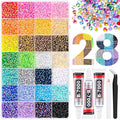 34000Pcs Resin Rhinestones with 3Pcs B7000 Jewelry Glue for Crafting, Multicolors 3mm Non Hotfix Flatback Gems, Bedazzling Crystal for DIY Crafts Clothing Tumblers Mugs Shoes Fabric Decor Nail Art