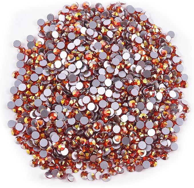 Blinginbox Glass Flatback Rhinestones Crystal Round Gems,Fire Phoenix,SS16/1440pcs,3.8-4.0mm