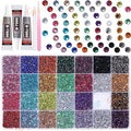 32000Pcs 3MM Colors Flatback Rhinestones for Bedazzling Kit, Colored Gems Rhinestones for Bedazzling, Colorful Gems Bedazzled for Crafting DIY Face Fabric Makeup Crafts Tumblers