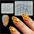 3D Waffles Gel Nail Art Mold Arts Resin Biscuit Molds for Accessories Supplies Dessert Silicone Tools Nails Style