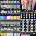 HNUIX Nail Charms - Nail Rhinestones Kit with 6 Boxes of Nail Gems, 3D Charms for Nails, Colorful Clear Flatback Gems, Pearls,Butterfly, Bow, Flowers, Caviar Beads, Multi Shape Crystals for Craft