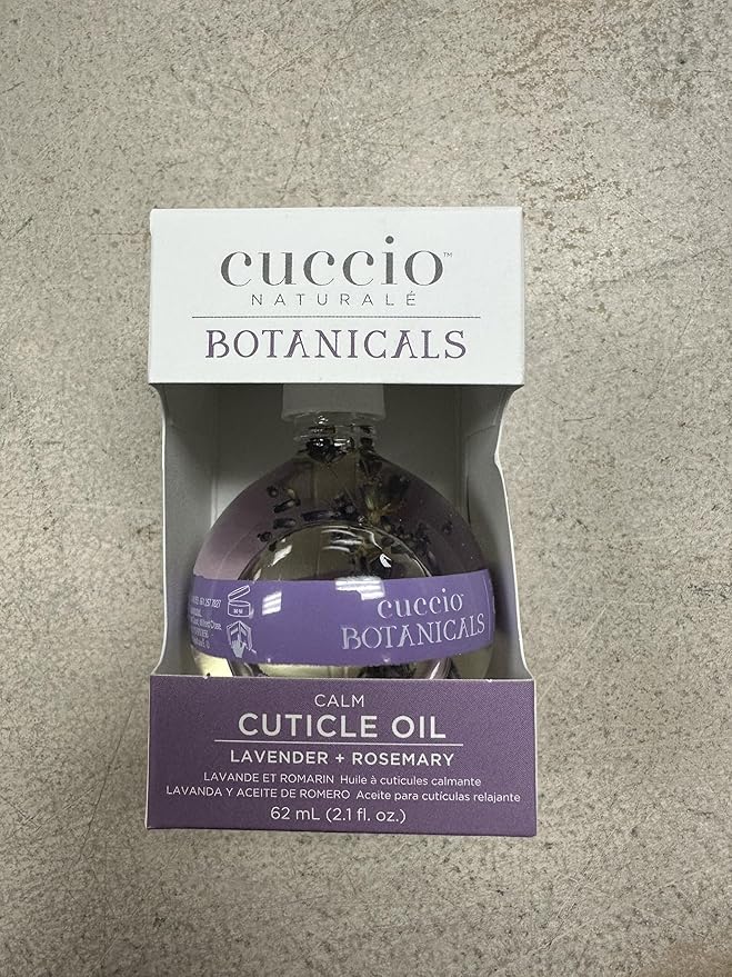 Cuccio Botanicals Lavender & Rosemary Cuticle Oil – 2.5 Fl. Oz – Nourishing Moisturizer for Dry Cuticles and Nails – Salon-Quality Natural Oil Blend for Nail Care