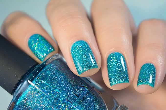 ILNP Surfboard - Tropical Turquoise Holographic Sheer Jelly Nail Polish