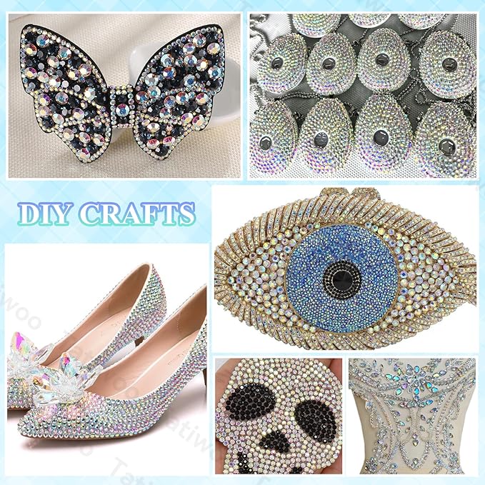 20000Pcs AB Flatback Jelly Resin Rhinestones for Bedazzling, Mix Sizes Crystal Rhinestones Gems, AB Gems Bedazzling for Crafting, Flatback Rhinestone for DIY Face Makeup Crafts Tumblers