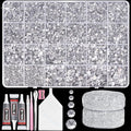 20000Pcs Silver White Crystal Flatback Jelly Resin Rhinestones for Bedazzling, Mix Sizes White Clear Rhinestones Gems Bedazzling for Crafting, Flatback Rhinestone for DIY Face Makeup Crafts Tumblers