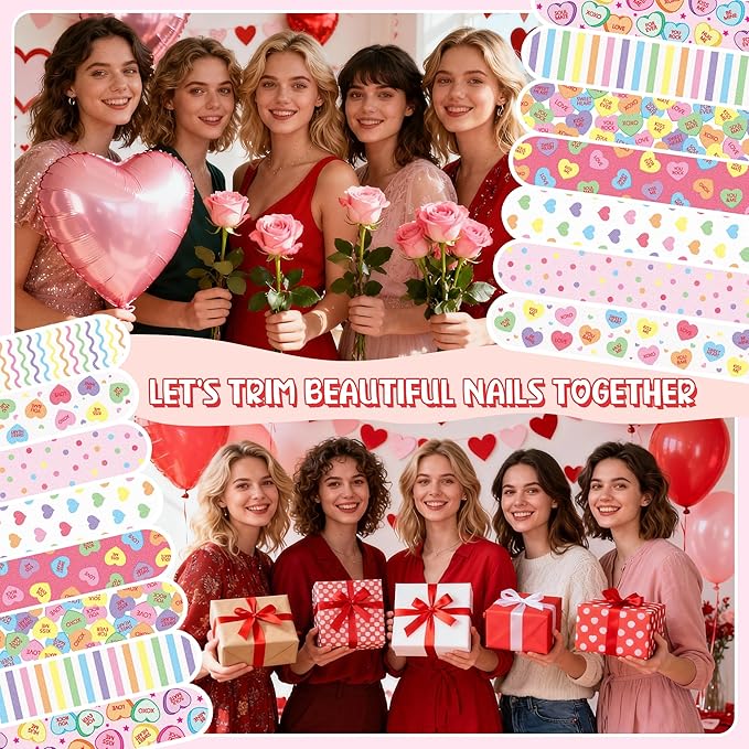 H1vojoxo Happy Wedding Party Nail Files - 48pcs Conversation Heart Double Sided Emery Boards Wedding Party Nail Files Favor Wedding Bridesmaid Gift for Employee Coworkers Appreciation Teacher Staff