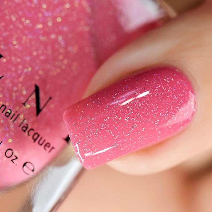 ILNP Paper Heart - Brink Pink Holographic Nail Polish