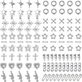 115 pcs Silver Punk Nail Art Kit - 15 Mixed Styles Edgy Charms Guns, Crosses, Hearts, Roses, Stars & Holographic Gems for Grunge, Rocker, Gothic Nail Designs