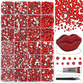 RODAKY Red Resin Rhinestones for Crafting Bedazzling,2-6MM Rhinestones for Nails Art,Red Nail Rhinestone and Gems,Nail Diamond Flatback Gems Crystals Charms for Nail Design DIY Makeup Decor
