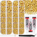 12000Pcs Resin Rhinestones for Bedazzling with 3Pcs B7000 Jewelry Glue, 2 Boxes Golden Flatback Rhinestones for Crafting Crafts DIY, Crystals Gems for Clothing Shoes Tumblers Nail Art Makeup