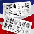 Whats Up Nails - America USA Stamping Plates 2 Pack (B043, B066) for Nail Art Design