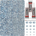 33000Pcs Light Blue Rhinestones for Bedazzling, Bedazzler Kit with Flatback Craft Rhinestones Bulk and B7000 Glue, 2,3,4,5,6mm Resin Flat Back Crystals for Craftings, Crafts, Clothes, Shoes, Nails