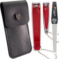 3 Swords Germany – Brand Quality fingernail & toenail Clipper, Manicure, Pedicure Nail Care by with Metal Nail File and case, red Edition