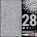 30000Pcs Resin Rhinestones for Bedazzling with Tweezers, Silver Rhinestones for Crafting with B7000 Jewelry Glue for DIY Crafts Clothing Tumblers Shoes Fabric Nail Art