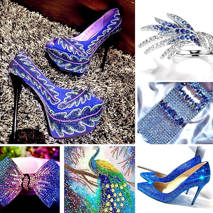 Flatback Rhinestones Bulk, 2880PCS Sapphire Rhinestones for Clothes DIY Decoration Crafts, Sapphire, SS30, 6.3-6.5mm