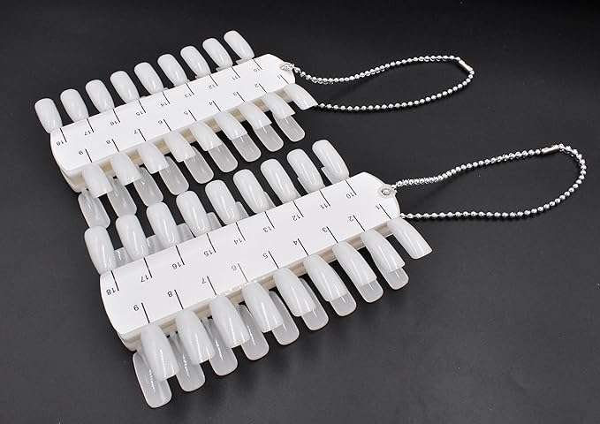 2 Sets 72 Tips Double Layer Tips Nail Polish Practice Training Display Palette Paint Practice Color Chart swatches with Ball Chain