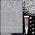 25000Pcs Resin Rhinestones for Crafting, Silver 2-6mm Mixed Sizes Non Hotfix Flatback Gems with 1Pcs Glue, Bedazzling Crystal for DIY Craft Clothing Mugs Tumblers Shoes Fabric Decor Nail Art