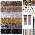 RODAKY Resin Rhinestone for Bedazzling Brown Silver Black 3/4/5/6mm Crystal Rhinestones Flatback Gems for Crafting Rhinestone Beads for DIY Tumblers Manicure Design