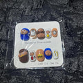 Short Press on Nails Handmade Nails 10Pcs Cute Style Manual Nail Art Bread Fake Nails for Women Party Holiday Photo 2.5CM Size S
