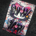 Handmade Press On Nails 10Pcs Dark Gothic Style Manual Starlight Fake Nails for Women Party Holiday Photo 3.2CM Size S