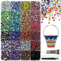 RODAKY Resin Rhinestones for Crafting Bedazzling,24 Color Rhinestones for Nails Art,3MM Nail Rhinestone and Gems,Nail Diamond Flatback Gems Crystals Charms for Nail Design DIY Makeup Decor