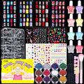FANDAMEI Nail Kit for Girls, Press on Nails for Kids, Nail Polish Set for Girls, False Nail Tips for Kids, Nail Stickers for Kids, 3D Rhinestone Stickers Face Gems, Nail Glitter, Nail Art Tool Kit