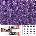 31000Pcs Lavender Resin Rhinestones for Bedazzling, 2-6mm Mixed Sizes Flatback Gems Crystal Jewels Diamonds Gemstones Stones with B7000 Glue for Crafting Clothes Crafts