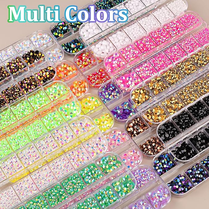 Resin Jelly Rhinestones for Crafting with B7000 Jewelry Glue, 1 Box Light Purple AB Flatback Crystal with 3Pcs 10ml Glue, Bedazzling Non Hotfix Gems for DIY Tumblers Clothing Shoes Manicure