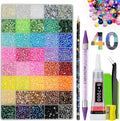 Resin Jelly Rhinestones for Bedazzling, EARLMONI Multi Colord Bedazzler Kit with 15ml B7000 Glue Rhinestone Pen Tool for Clothes Nail Art (40 Colors, 4MM)