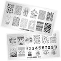 Whats Up Nails - Christmas New Year Winter Nail Stamping Plates (B049, B050) for Nail Art Design