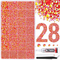 30000Pcs Resin Rhinestones for Bedazzling with B7000 Jewelry Glue, Red AB Flatback Gems Rhinestones for Crafting, Clothing Tumblers Mugs Shoes Fabric Decor Nail Art