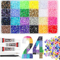 33000Pcs Resin Jelly Rhinestones for Bedazzling, 24 Colors 3mm Flatback Gems for Diamond Art, Bedazzler Kit with 3Pcs 10ml B7000 Jewelry Glue for Crafting Crafts Book Shoes Nail Art