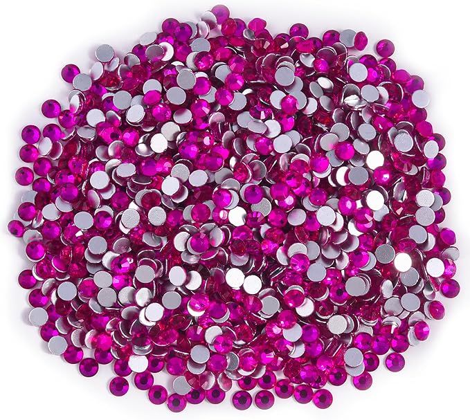 Blinginbox Glass Flatback Rhinestones Crystal Round Gems,Rose B,SS10/1440pcs,2.7-2.9mm