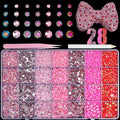 22300Pcs Flatback Pink Red Jelly Resin Rhinestones for Crafting, Colorful Hot Pink AB Stones Gems Rhinestones for Bedazzling Crafting 3mm-6mm for Nails Face Eyes Makeup Crafts Tumblers Bottles