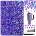 RODAKY Resin Jelly Rhinestones for Crafting Bedazzling,2-6MM Rhinestones for Nails Art,Dark Purple AB Nail Rhinestone and Gems,Nail Diamond Flatback Gems Crystals Charms for Nail Design DIY Makeup