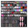 Nail Charms Kit with 30 Sheets Flower Nail Stickers,Colorful Heart Flower Bow 3d Nail Rhinestones And Gems,Nail Pearls Jewels,Tweezer and Wax Pen,Nail Art Tools for DIY Nail Design