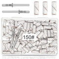 100 Pcs Small 3.1 MM Nail Sanding Bands, 150 Grit Medium Grit, Upgrade Premium Aluminum Oxide, White, For Nail Drill Machines, Plastic Compatible