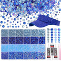 26000PCS Mixed Blue Resin Flatback Rhinestones for Crafting, Resin Rhinestones for Bedazzling Kit, 2/3/4/5/6mm Flatback Gems Jewels for DIY Mugs Tumblers Clothing Shoes Nail Art