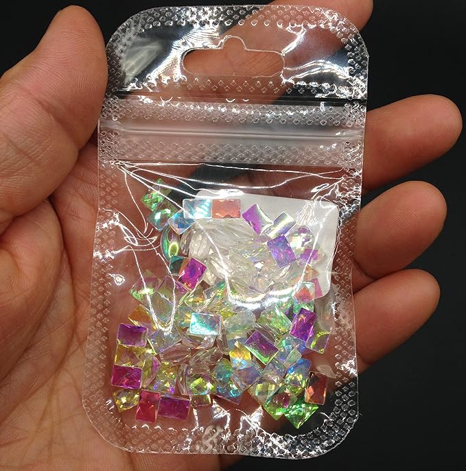 100PC Flatback Rectangle Rhinestones Nail Art Rhinestones AB Crystals Glass Stones 3D Nail Jewelry Accessories