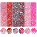 RODAKY Resin Rhinestones Kits 2/3/4/5mm Flatback Jelly Rhinestones Bulk Bedazzling Crystal Gems Beads Stone for Manicure DIY Crafts Mugs Bottles Tumblers Clothes Face Makeup (Pink)