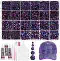 20000Pcs Iris Purple Flatback Jelly Resin Rhinestones for Bedazzling, Mix Sizes Crystal Rhinestones Gems, Iris Purple Flatback Rhinestone Gems Bedazzling for Crafts DIY Face Makeup Tumblers